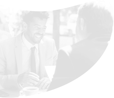 faded background image of two men at a business meeting